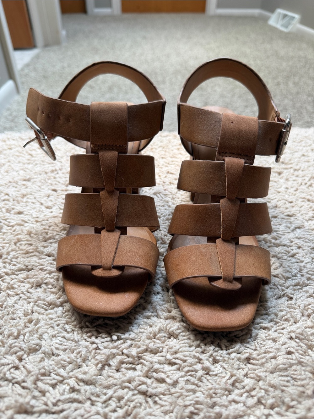 Qupid Tan Multi-Strap Gladiator Sandals